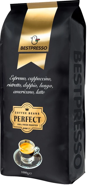 Кава в зернах Bestpresso Perfect 1 кг середня обсмажування насичений смак Нідерланди