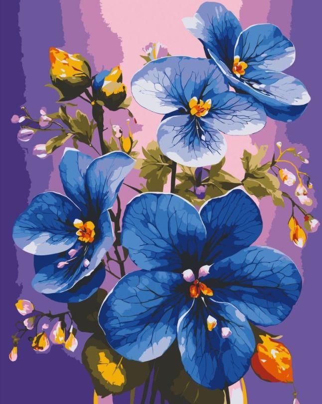 Розмальовки за номерами ArtCraft Сині фіалки (ACR-B-13097-AC) 40 х 50 см, фото 1