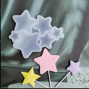 Форма силіконова для льодяників на 6 виробів 15 х 13 см Зірка ( шт.)