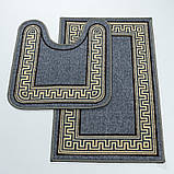 Набір Килимків для Ванної та Туалету на гумовій основі Taba 222-2 57х90 та 57х60 см Сірий, фото 4