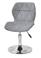 Стілець Torino CH-Base текстиль сірий BRO-18 на круглій хромованій опорі Ø 410 мм, регулювання висоти сидіння, фото 6