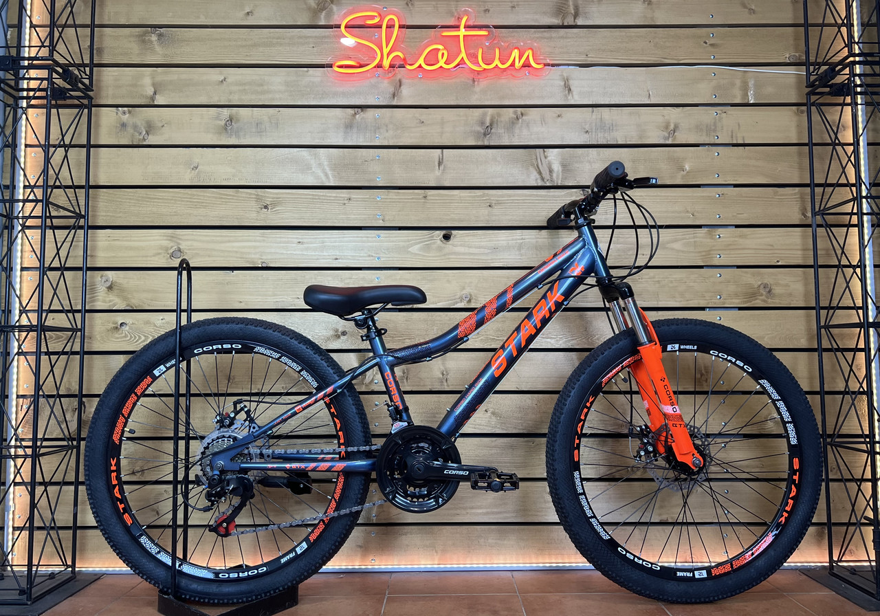 Підлітковий спортивний велосипед 24" Corso STARK SK-24520 сіро-помаранчевий на зріст 125-140 см