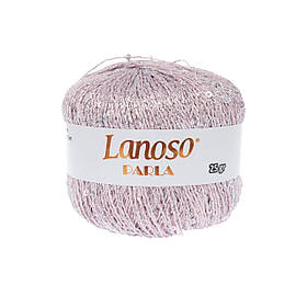 Пряжа з мініпаєтками Lanoso PARLA, колір Рожевий + паєтка голограма