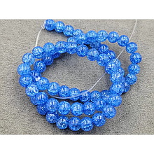 Намистини Сніговий кришталь 6мм синій