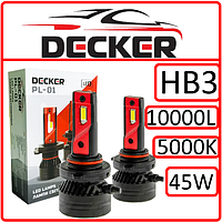 Світлодіодна LED-лампа DECKER HB3 12V-24V PL-01 45W 5000K 10000L радіатор+вентилятор