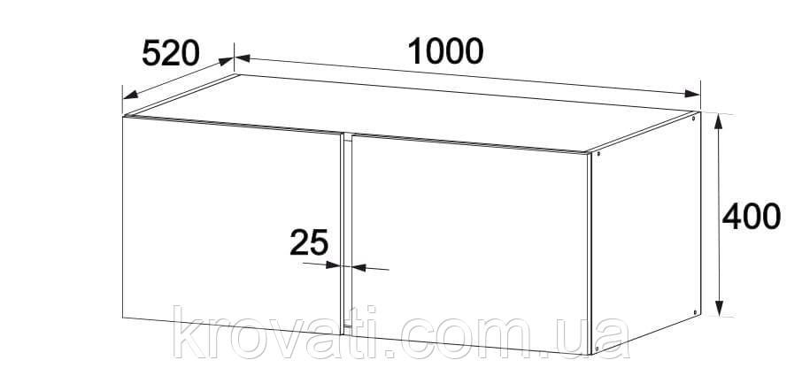 Брайт антресоль 1000х520х400 Мастер Форм Дуб крафт золотий