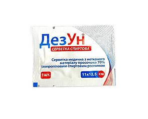 Спиртова антимікробна серветка Дезун