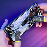 Ігрові напальчники з нейлоном GUARD (1 пара 2 шт) для ігор на телефоні смартфоні планшеті pubg пабг пубг Сірий із жовтим, фото 3