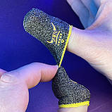 Ігрові напальчники з нейлоном GUARD (1 пара 2 шт) для ігор на телефоні смартфоні планшеті pubg пабг пубг Сірий із жовтим, фото 2