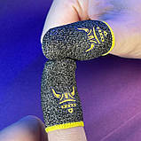 Ігрові напальчники з нейлоном GUARD (1 пара 2 шт) для ігор на телефоні смартфоні планшеті pubg пабг пубг Сірий із жовтим, фото 7