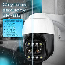 Вулична поворотна IP-камера відеоспостереження CF26-8MP CareCamPro 8mp (4mp+4mp) з зумом 8Х і датчиком руху, фото 5