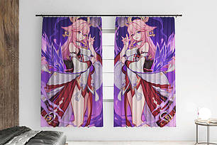 Штори з принтом «Сunning fox. Yae Miko. Genshin Impact», фото 1