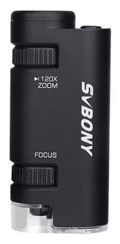 Кишеньковий мікроскоп зі збільшенням 60x-120x SVBONY SV603 чітке зображення по всьому діапазону, підсвітка