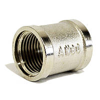 Муфта з'єднувальна Ango 1/2 дюйма внутрішнє різьблення латунь нікельована