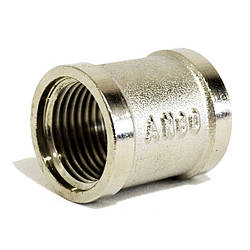 Муфта з'єднувальна Ango 1/2 дюйма внутрішнє різьблення латунь нікельована