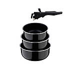 Набір ковшів з ручкою яка знімається Bergner Click&cook 4 предмета (BG-31608-BK)