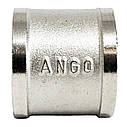 Муфта сполучна Ango 1 дюйм внутрішнє різьблення латунь нікельована, фото 3