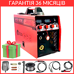 Зварювальний напівавтомат Edon MIG-308 NEW + MMA (Єврорукав, 20-308 А, MIG/MAG 0.8-1.2 мм, MMA 1.6-4.0 мм, Гарантія 3 роки)
