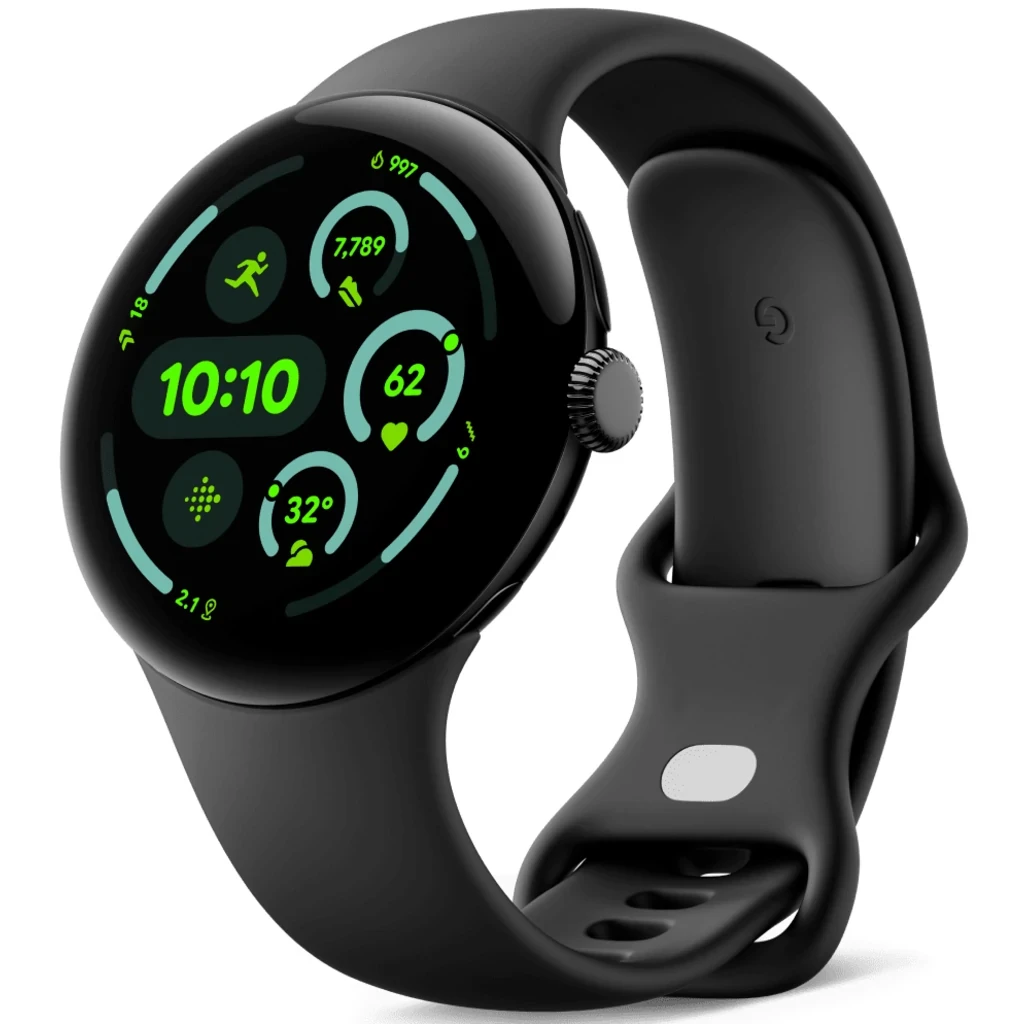 Google Pixel Watch 3 Matte Black Aluminum Case with Obsidian Active Band 45mm WiFi Розумний годинник, фото 1