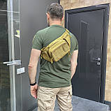 Сумка тактична на пояс або через плече, Койот, 43 х 13 см, Оксфорд, Yakeda, підсумок тактичний на пояс, фото 2