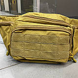 Сумка тактична на пояс або через плече, Койот, 43 х 13 см, Оксфорд, Yakeda, підсумок тактичний на пояс, фото 9