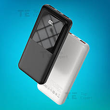 Повербанк для роутера KP PD-29 20000 mAh QC 22,5W із зарядкою на 2 USB powerbank + usb шнур для вайфай роутера 9В/12В - Чорний, фото 4