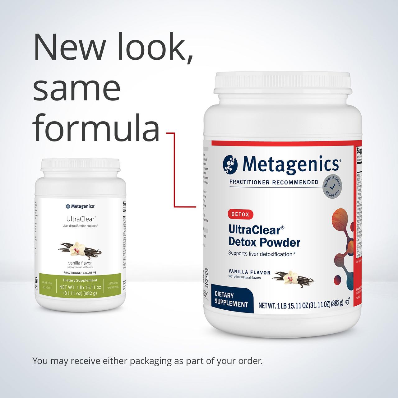 Ультра Терапія Рисовий протеїн, Натуральний ванільний смак, UltraClear Rice Protein, Metagenics, (882 грами), фото 1