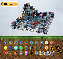 Магнітний конструктор Minecraft Майнкрафт Шахта 224 шт + 8 випадкових фігурок
