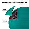 М'яч для фітнесу (фітбол) WCG 65 Anti-Burst 300кг Бірюзовий + насос, фото 7