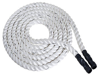 Канат тренувальний для кросфіта 12м Battle Rope White WCG 50х12, фото 1