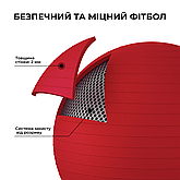 М'яч для фітнесу (фітбол) WCG 75 Anti-Burst 300кг Червоний + насос, фото 6