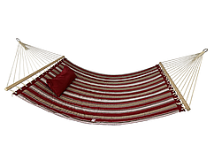 Гамак із планкою Siesta Red XXL 200х150 WCG Стьобана тканина + подушка