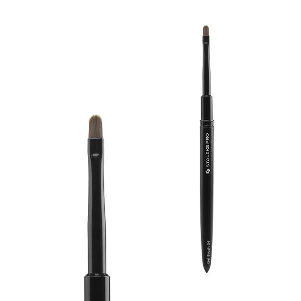 Пензлик овальний Staleks Gel Brush 04 (ширина 7 мм/ 4 мм) для гелю з ковпачком