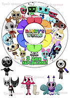 Вафельна картинка №1 Світ денді кругла на торт для торта харчовий друк їстівний папір у світі денді