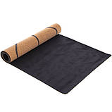 Килимок для йоги корково-каучуковий Yoga mat Record FI-7156-10 183x61 мx0.4 cм, фото 4