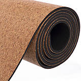 Килимок для йоги корково-каучуковий Yoga mat Record FI-7156-10 183x61 мx0.4 cм, фото 7