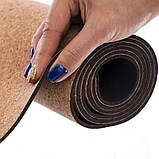 Килимок для йоги корково-каучуковий Yoga mat Record FI-7156-10 183x61 мx0.4 cм, фото 8