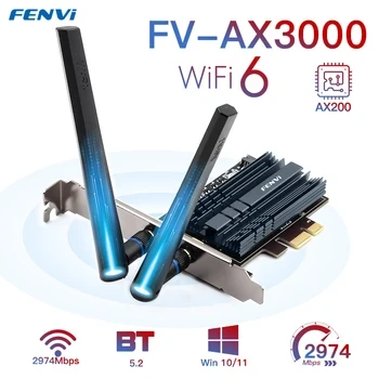 Дводіапазонний PCI-E Wi-Fi 6 адаптер FENVI AX3000R 2.4/5GHz 2400 Mbps + Bluetooth 5.2