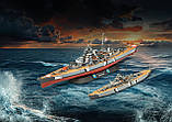 Збірна модель (1:700) (1:1200) Корабель "Bismarck", 2 моделі в наборі (Подарунковий набір), фото 3