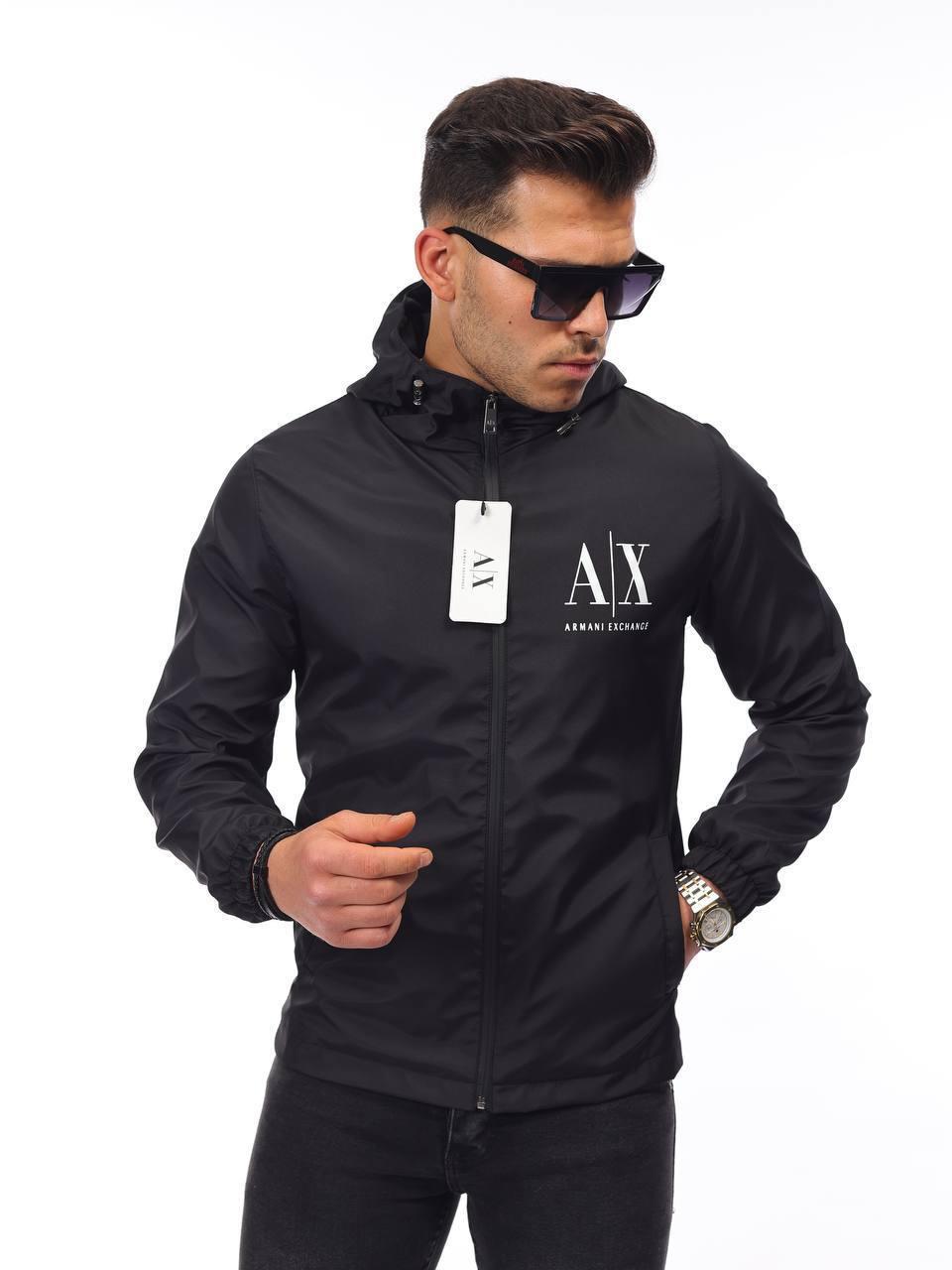 Чоловіча куртка вітровка ARMANI D12425 чорна