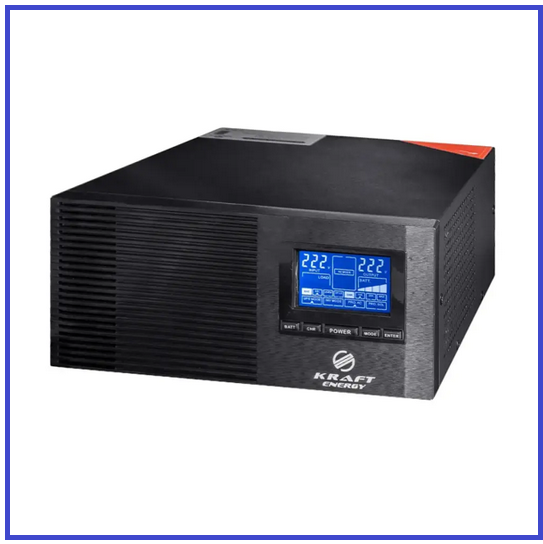 ДБЖ з правильною синусоїдою Kraft KRF-AVR 1000VA (800Вт) LCD 10/20A 12В