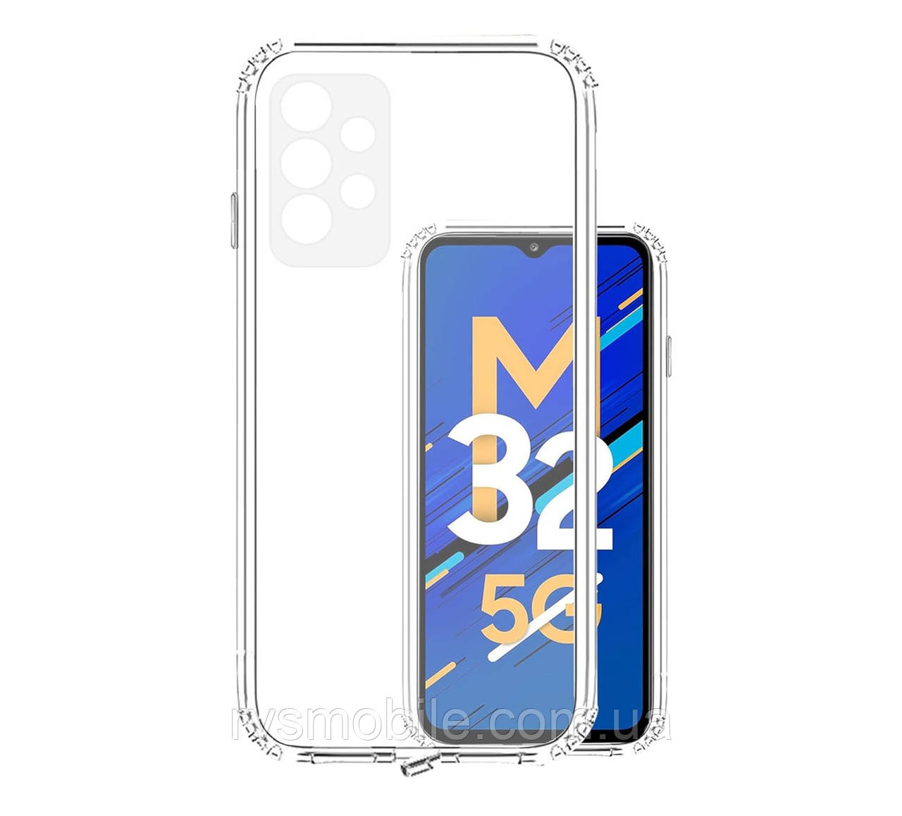 Силіконовий чохол для Samsung Galaxy A32 - Прозорий (із заглушками)