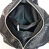 Рюкзак жіночий "Паріс" натуральна шкіра, чорний з тисненням під крокодила, фото 7