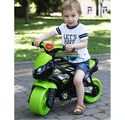 Іграшковий спортивний мотоцикл толокар байк каталка скутер дитячий транспорт велобіг великі колеса звук світло