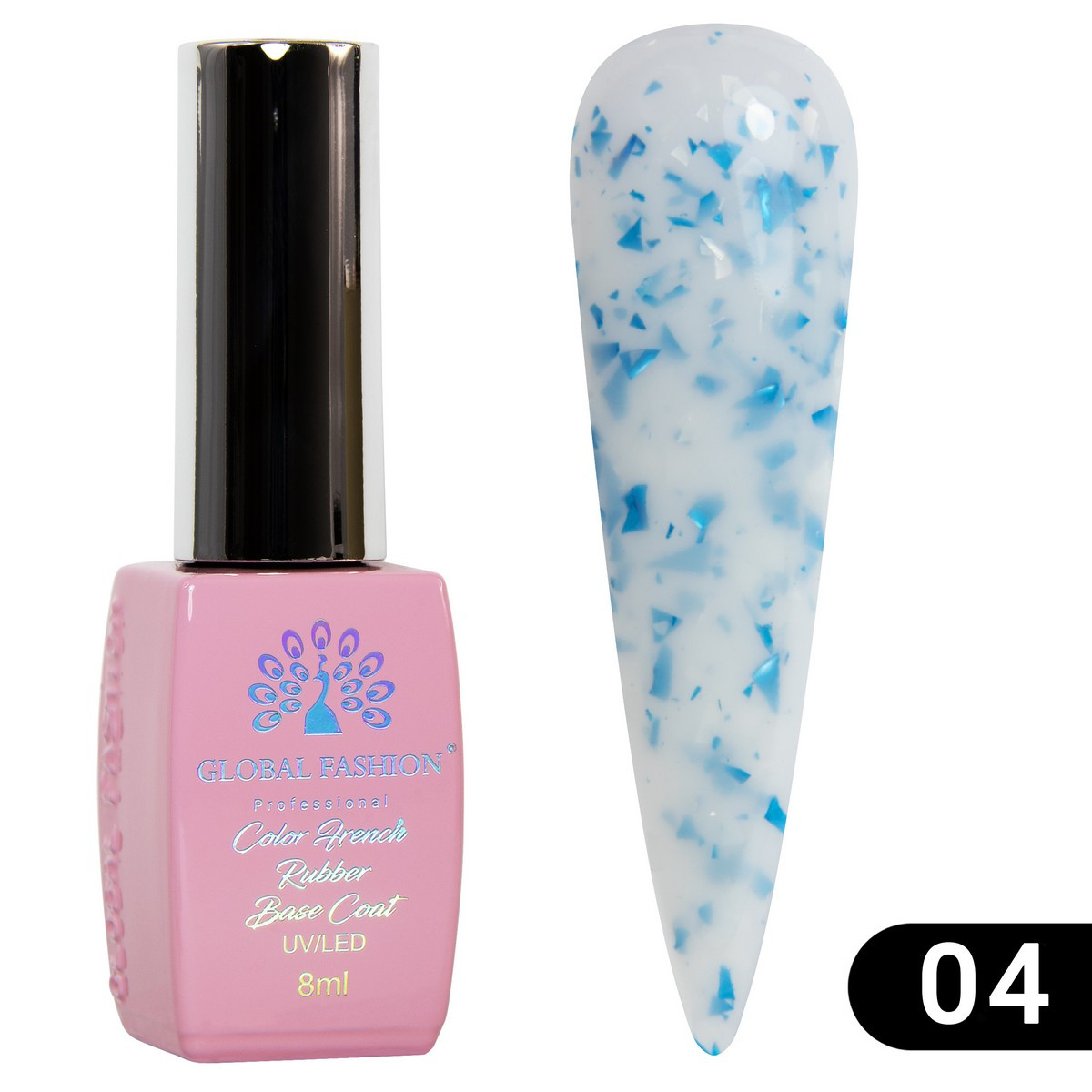 Базове покриття Global Fashion Marble rubber base 04, 8 мл