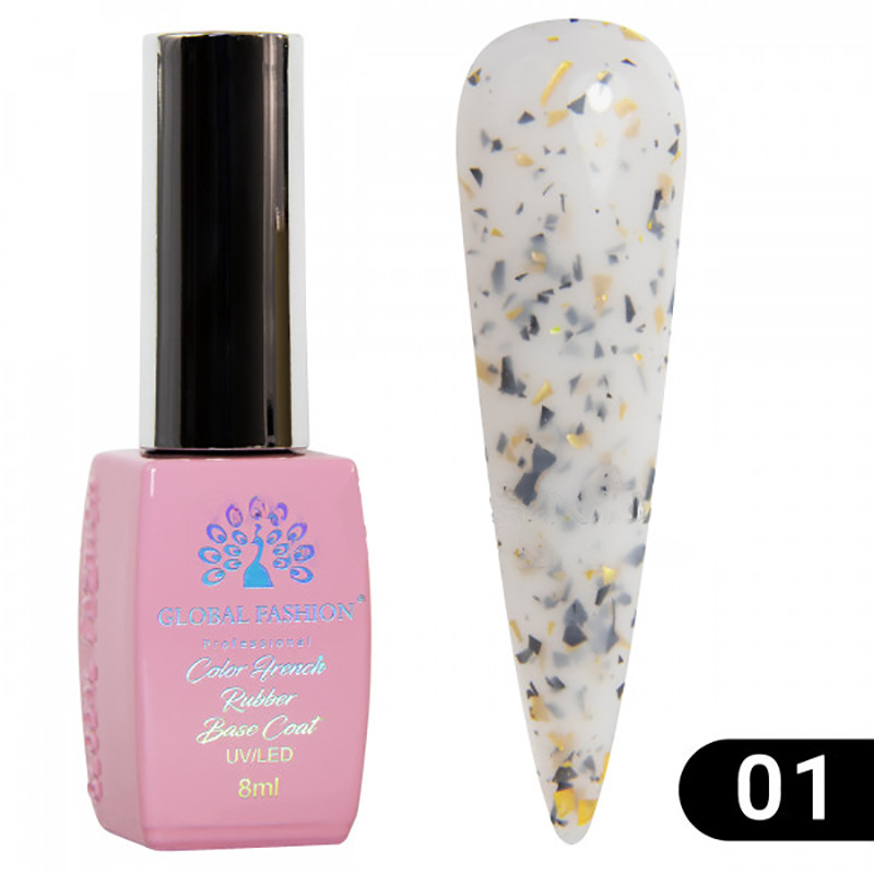 Базове покриття Global Fashion Marble rubber base 01, 8 мл