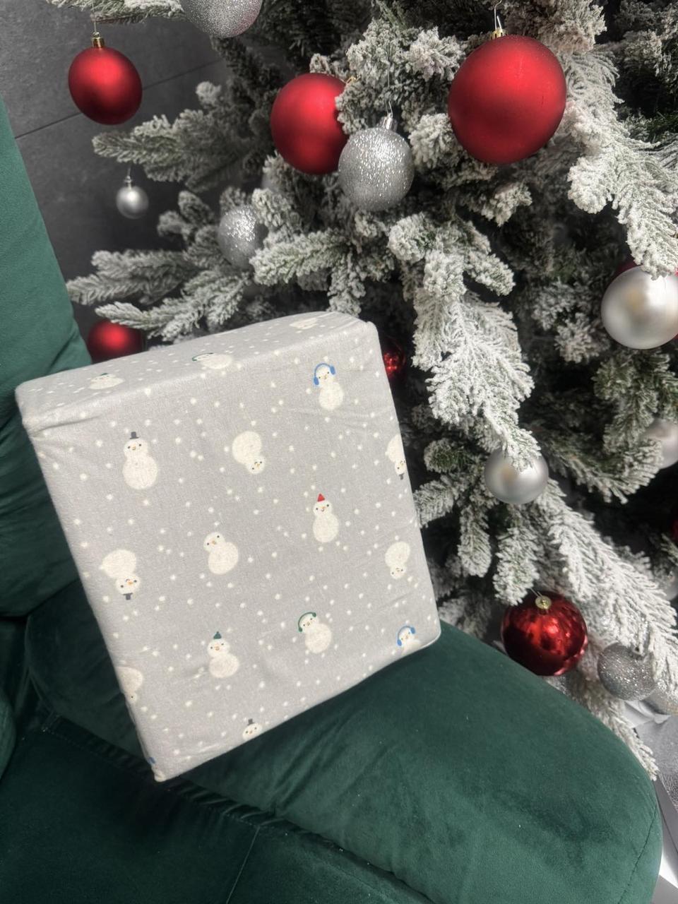 Постільна білизна з фланелі Cotton Collection полуторний розмір Snowman, фото 1