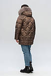 Жіночий пуховик шоколадного кольору від виробника, фото 3