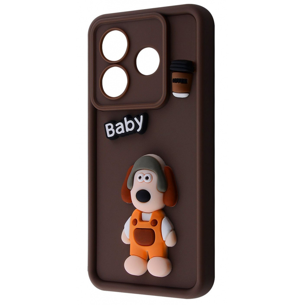 Чохол Pretty Things Case для Xiaomi Redmi Note 14 5G Brown/Baby, фото 1