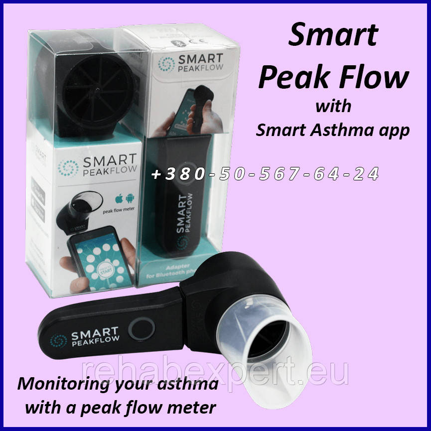 Пікфлометр із застосунком для моніторингу астми Smart Peak Flow with Smart Asthma app